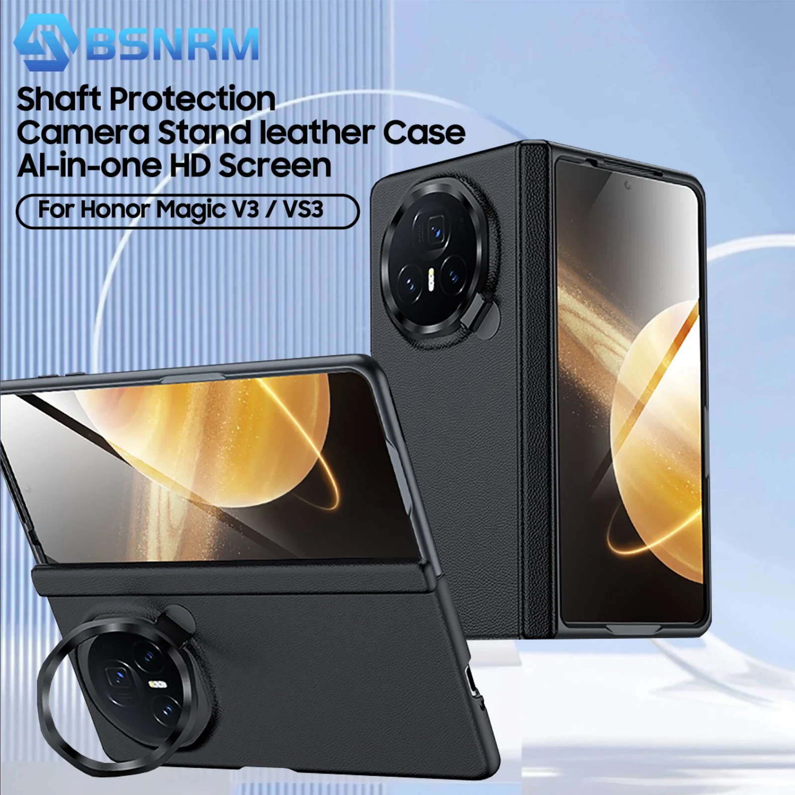 

Чехол для телефона Honor Magic V3, пленка со встроенной центральной осью, универсальный шарнирный кронштейн для объектива для кожаного защитного чехла-черный