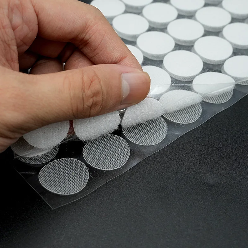 500/99pairs Transparent Dot Sticker Self Adhesive Hook and Loop Fastener Tape 10/15/20mm Nylon Strong Glue Baby Round Coin Tape