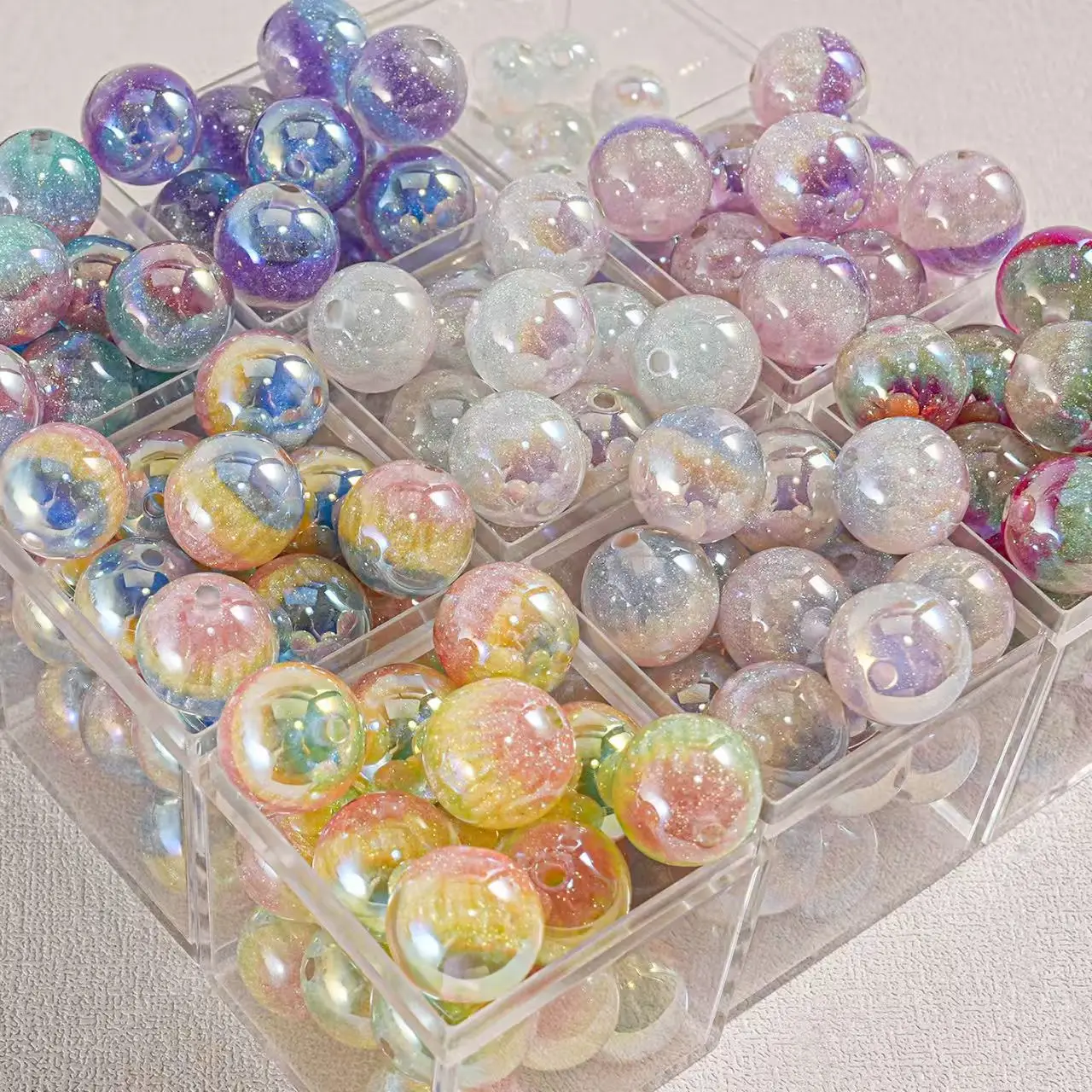 

12mm Color Changing Resin Beads for DIY Bracelet Making, Magic UV Reactive Photochromic Beads for Purse Bag Decoration,