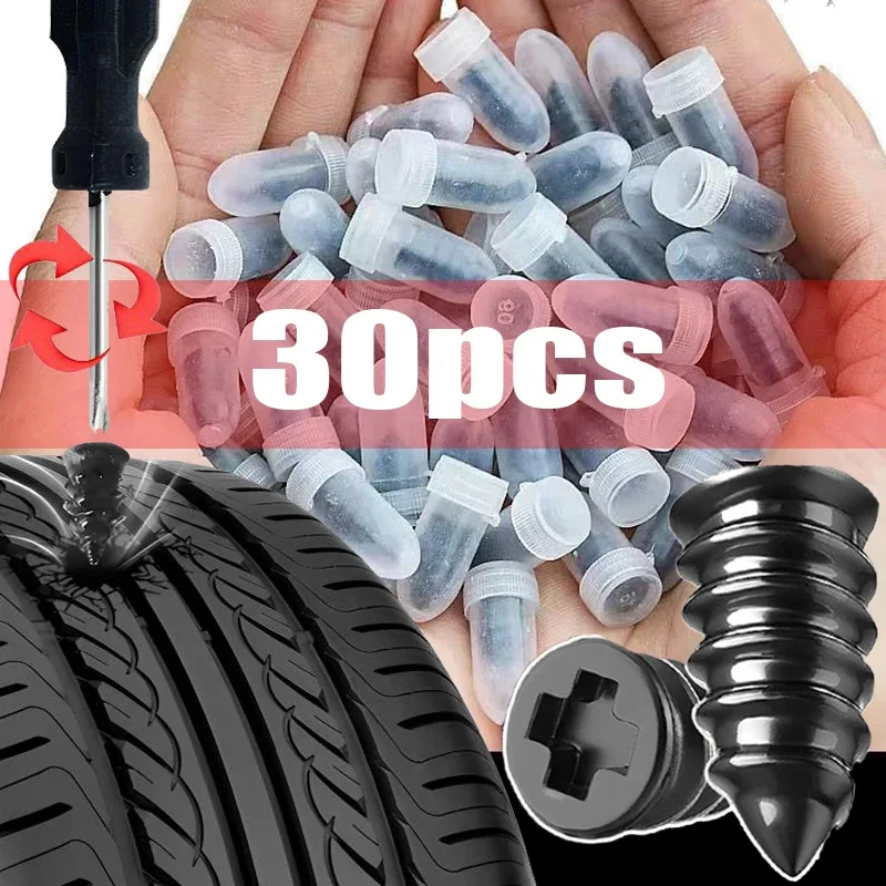 

10/30Pcs Car Motorcycle Vacuum Tyre Repair Nails Truck Scooter Bike Tire Puncture Repair Tools Rubber Metal Nails Accessories