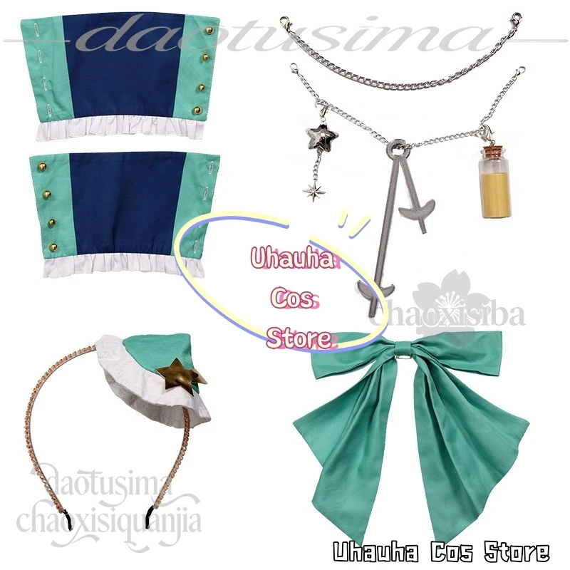 831Anime Game Project Sekai Cosplay Otori Emu Dreamer Costume Kawaii Clown Uniform Pink Green Dress Funny Suit Wigs Halloween view 5