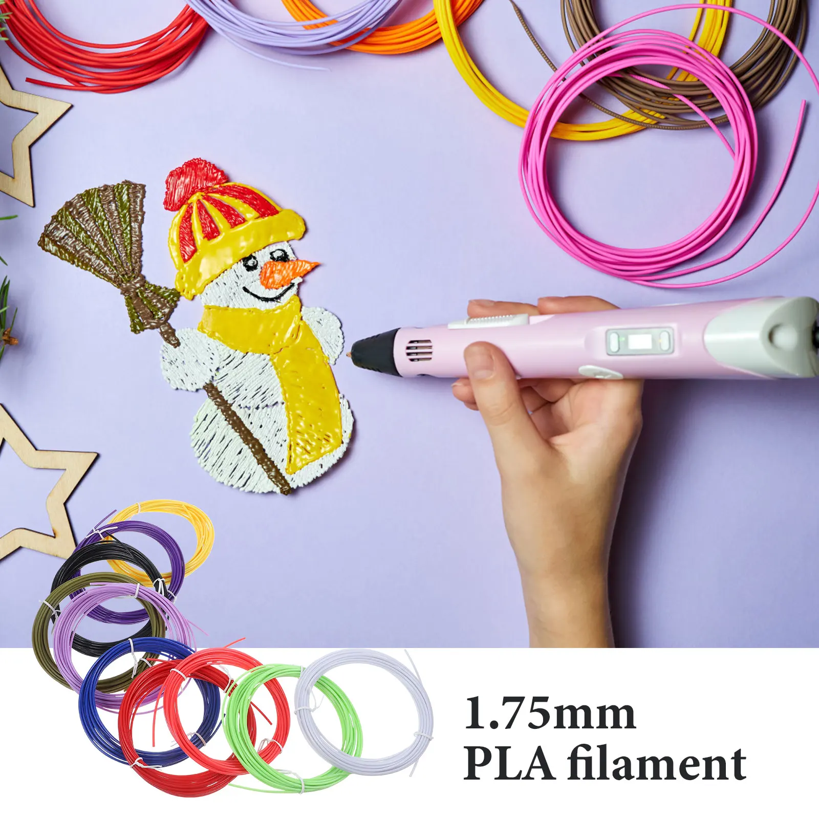 

10 Pcs 3D Printing High Quality 1 75mm Flexible Compatible Printer Accessories Child Adult DIY Art Gifts
