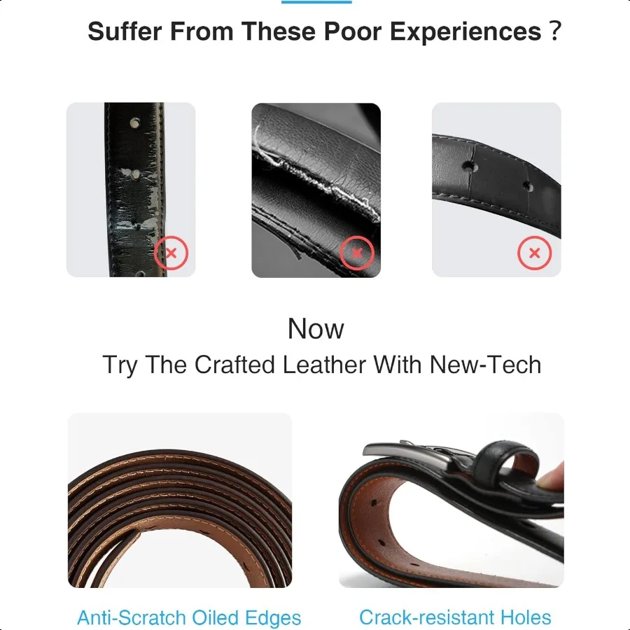 أحزمة CHAOREN للرجال من الجلد 1 1 8 بوصة للهدايا للرجال رفيق مثالي للأحذية الرجالية