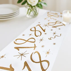 18th 40th Birthday Table Runner Birthday Party Decorations Polyester Table Cover for Home Birthday Celebration Party Supplies