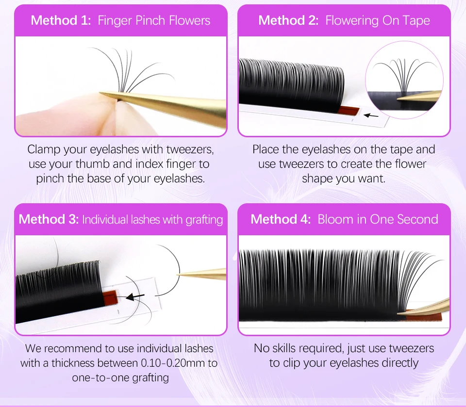 AGUUD Neue 2. klassische Wimpernverlängerung, individuelle Korea-PBT-Wimpern aus mattschwarzem, dunklem Kunstnerz, russisches Volumen, Kaschmir – Detail 12