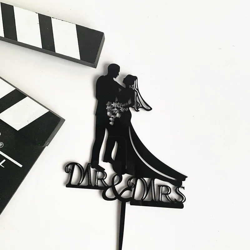 Acrylic Diamond Cake Topper Wedding Cake Toppers Bride Groom Mr Mrs Kiss Heart Birthday Couple Cake Dessert Decor Party DIY New