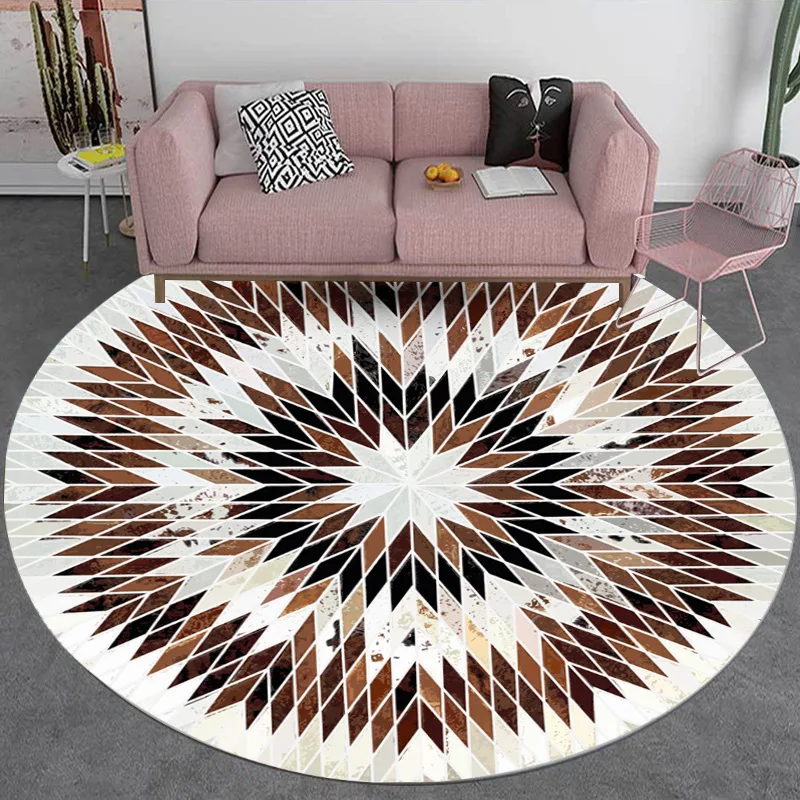 

Simple Geometric Round Carpets,Home Living Room,Sofa Mat,Bedroom Decor,Doormat,Kids Play Crawl,Floor Area Rug,Computer Chair Rug