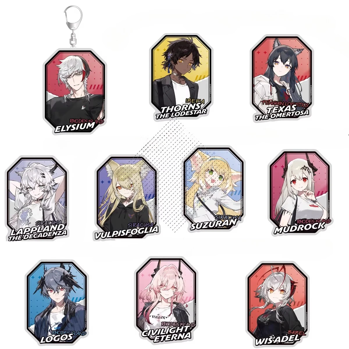 Llavero de acrílico de anime Game Arknights con personajes Civilight, Eterna, Mudrock, Wisadel, Vulpisfoglia, ideal para regalo