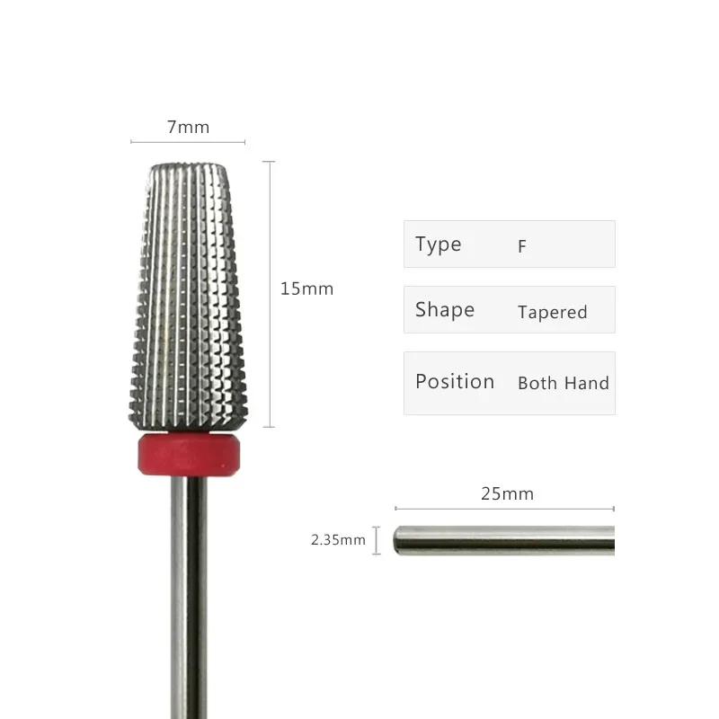 HYTOOS-قطع مستقيم كربيد مثقاب الأظافر ، 5 في 1 ، بت مدبب ، في اتجاهين ، قاطع طحن للمانيكير ، أدوات ملحقات الحفر #2