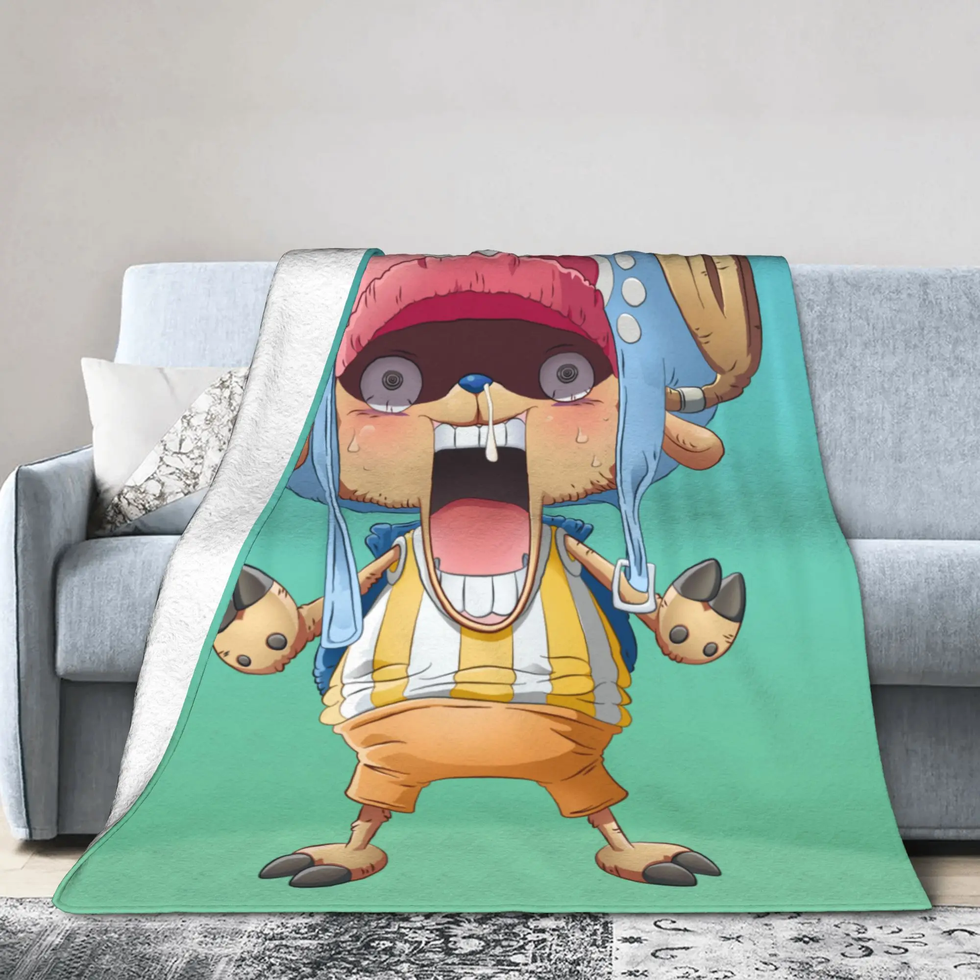 Custom Sofa Fleece Chopper Janpan Anime Throw Blanket Warm Flannel  Blankets for Bedroom Travel Sofa Bedspreads