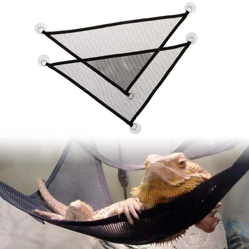 24TD Bearded Dragon Hammock Suction Cup Hanging Lounger for Lizard Geckos Climbing
