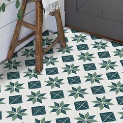1 set of 9PCS Simple Printed Pattern Design Floor Stickers Thickened Waterproof Kitchen Decoration Simple Home Stickers