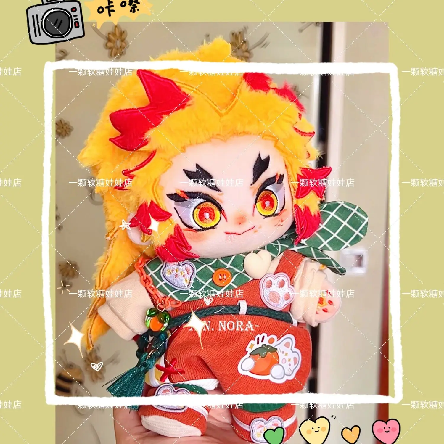 Rengoku Kyoujurou Cosplay Anime Plush 20CM Cute Stuffed Plushie Cartoon Pillows Christmas Gifts Boys Girls