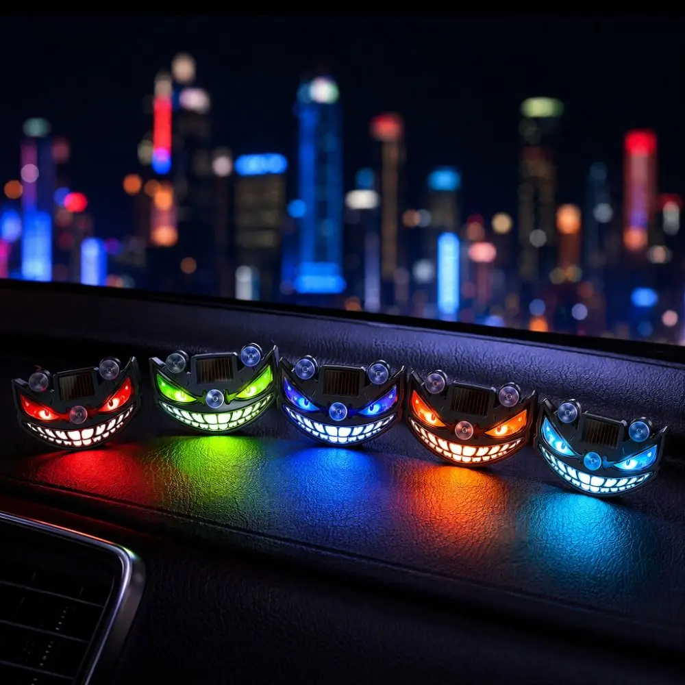 Blinking Moving Eyes Solar Demon Eye Light Suction Cup Installation Suction Cup Mount Anti-Rear-End Light Warning Flashing