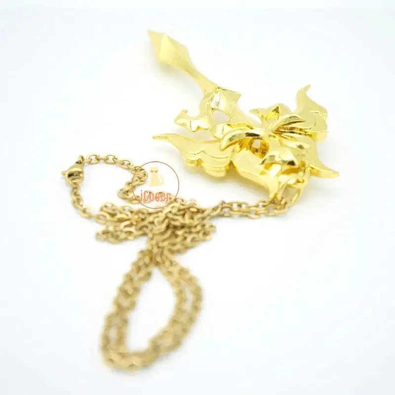 

asdh8@Honkai Star Rail Luocha Cosplay Necklace Metal Cross Pendant Chain Xianzhou Luofu Trader Halloween Party for Women Men Acc