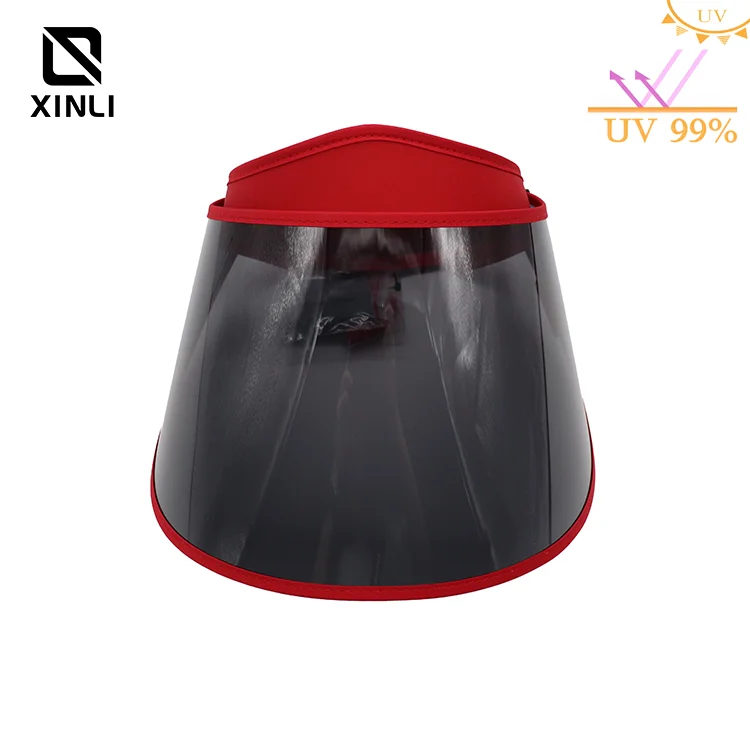 Novo vermelho proteção solar proteção uv casual chapéu de sol lente chapéu macio dobrável pvc para esportes ao ar livre caminhadas ciclismo boné de pesca