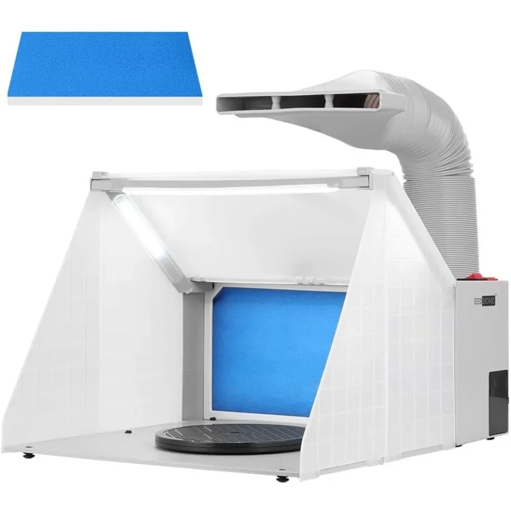 

Портативный набор для аэрографии с 3 светодиодными лампами, поворотным столом и фильтрующим шлангом