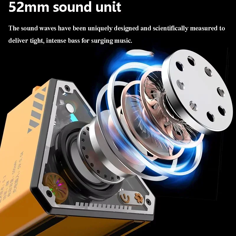 V2 Mecha Style Mini Portable Bluetooth Speaker Karaoke Machine Outdoor Speaker RGB Light Bar Wireless TWS Stereo Music Player