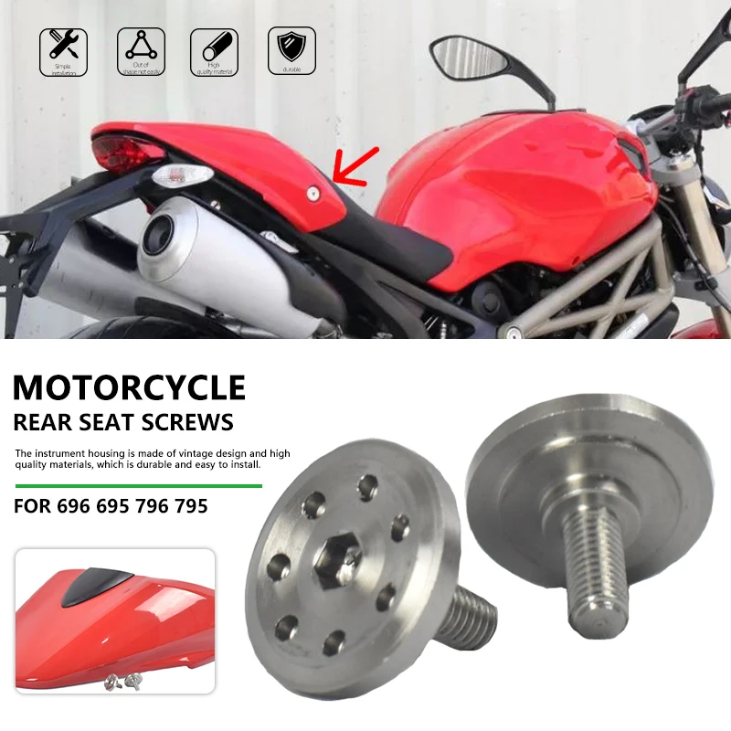 for Ducati Monster 696 795 796 1100 2009 2010 2011 2012 Motorcycle Rear Passenger Hard Seat Cover Fairing Hump Part Bolt