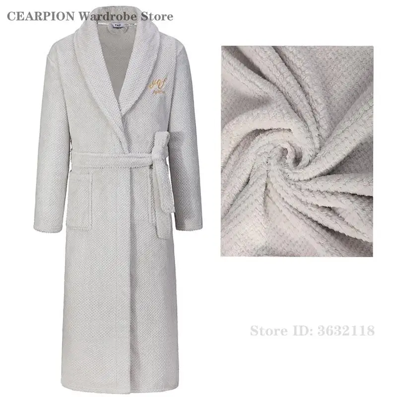 

Утепленный теплый фланелевой халат, домашняя одежда, зимняя коралловая флисовая мужская одежда для сна, кимоно, халат, ночная рубашка, свободная удобная домашняя одежда