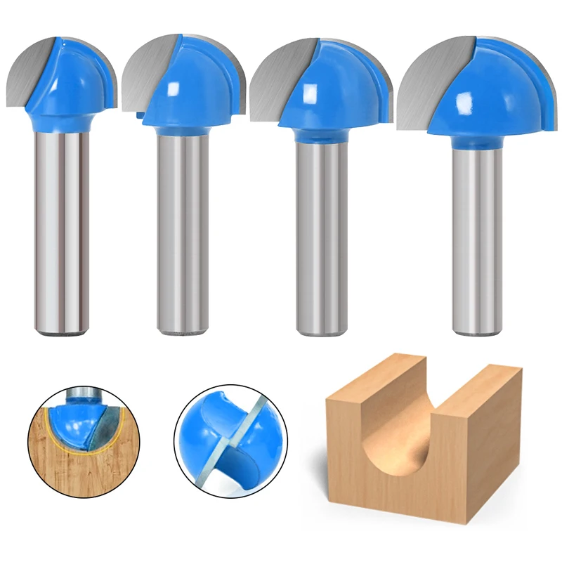 XCAN 1pc 8mm Shank Corner Rouding Router Bit 16/19/22/25.4mm Round Router Bit Wood Trimming Cutter Radius Wood Milling Cutter