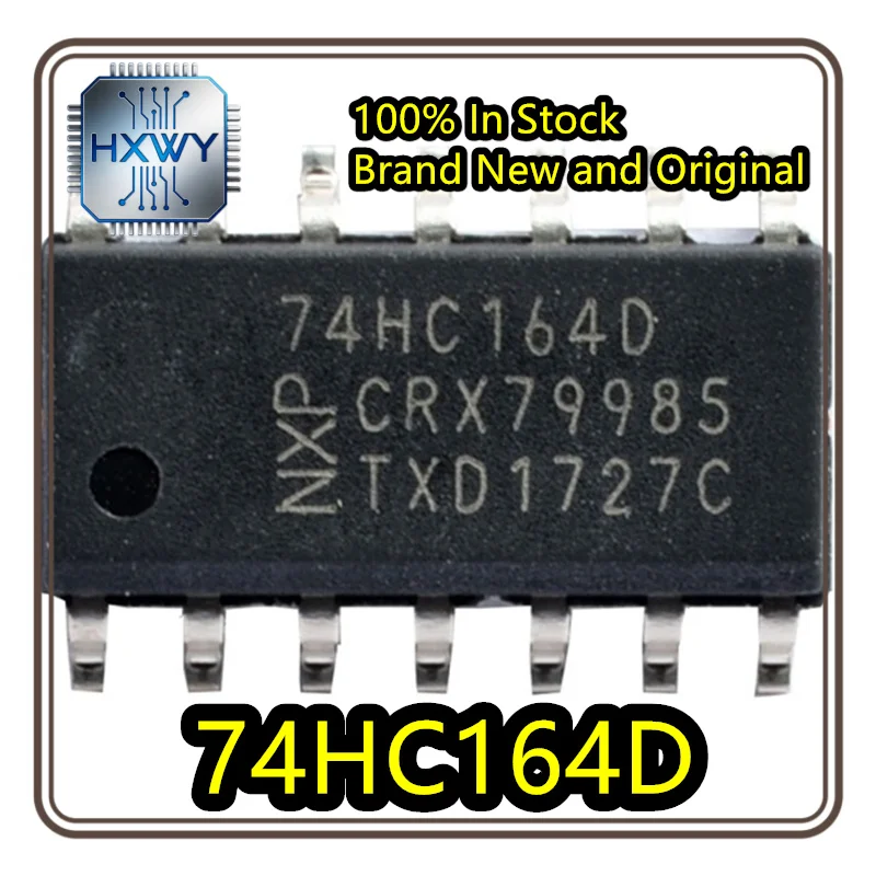 (30/100 pieces) 74HC164D SOIC-14 8-bit Serial Input/Parallel Output Shift Register Chip, Brand New, Original, In Stock,