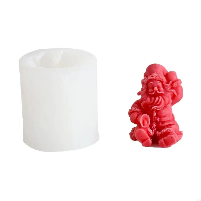 0XXA форма для ароматерапевтической свечи Санта-Клауса, прочная силиконовая форма для поделок и праздничных украшений, свеча
