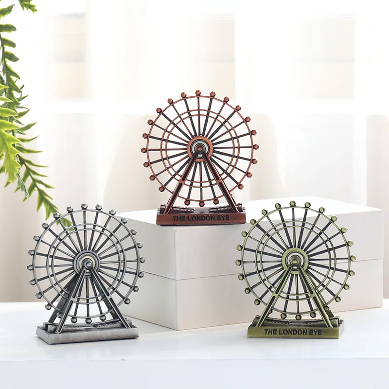 1Pc THE LONDON EYE Rotatable Model Small Pendulum Creative Living Room Decorations Ferris Wheel Ornaments Retro Model Home Decor