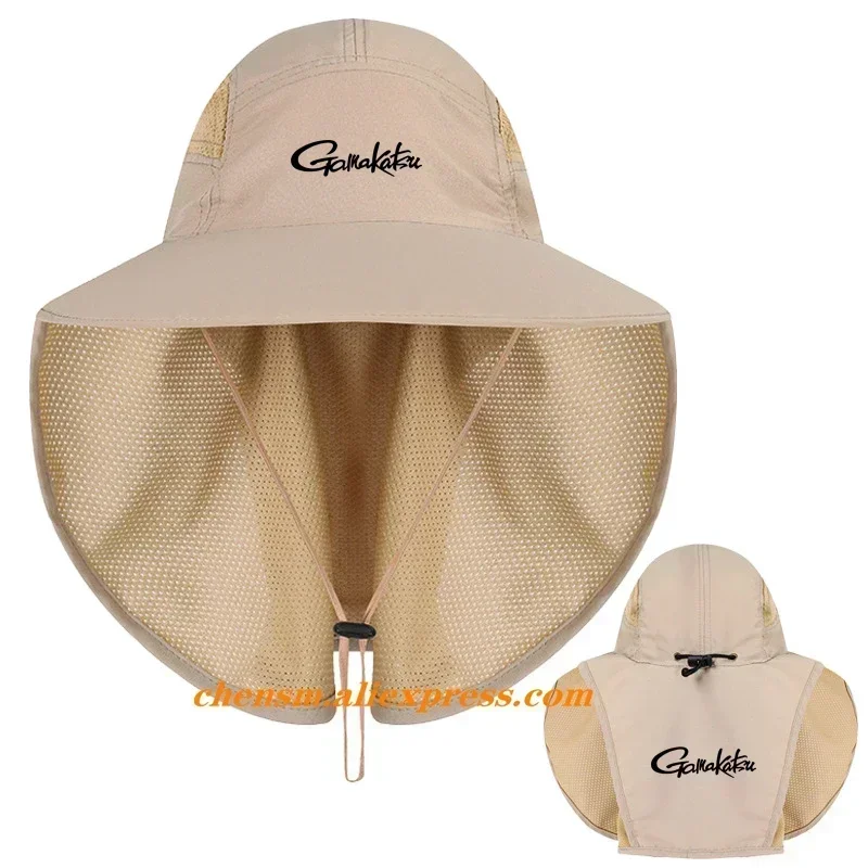 Gamakatsu Nieuwe Zomer UPF50 + Zon Hoeden Vrouwen Heren Waterdichte Vissen Hoed Met Hals Flap Wandelen Cap Outdoor Emmer hoed