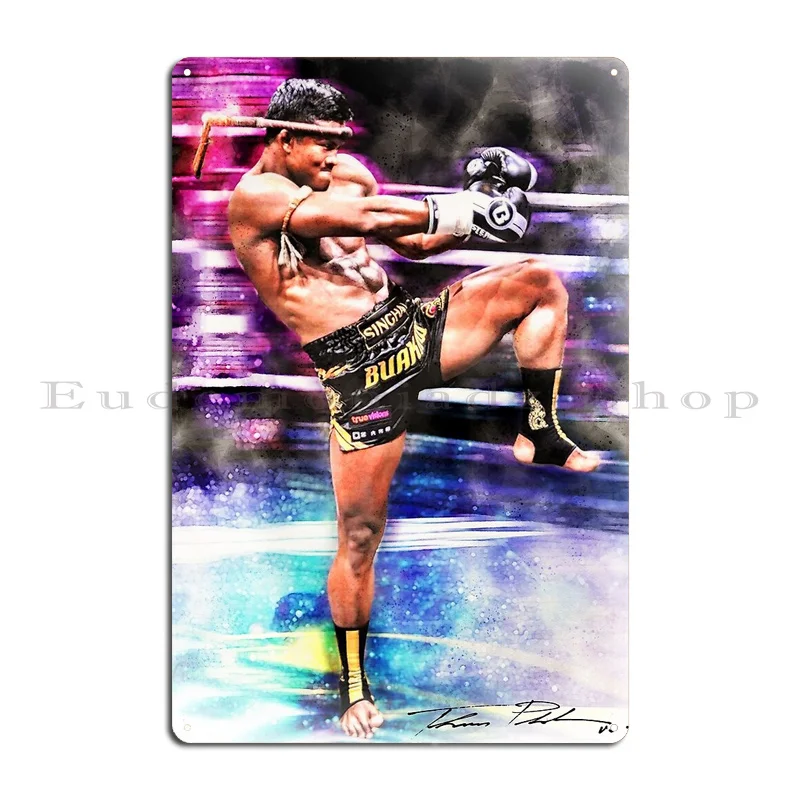 Buakaw Banchamek Metal Sign Vintage Muay Thai King Tin Posters Home Bar Customize Bar Thai Boxing Tin Sign Poster