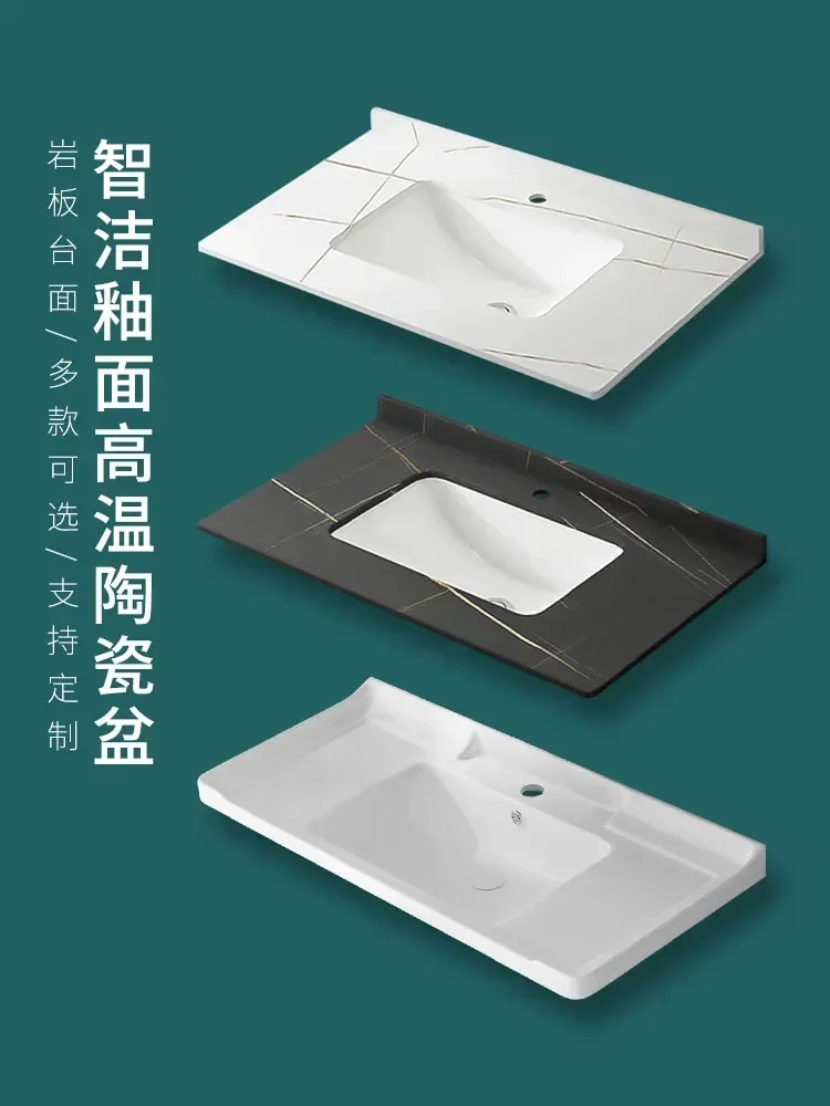 YOUJUE semi-embedded Taichung basin stone slab countertop integrated ceramic basin wash wash basin washing single