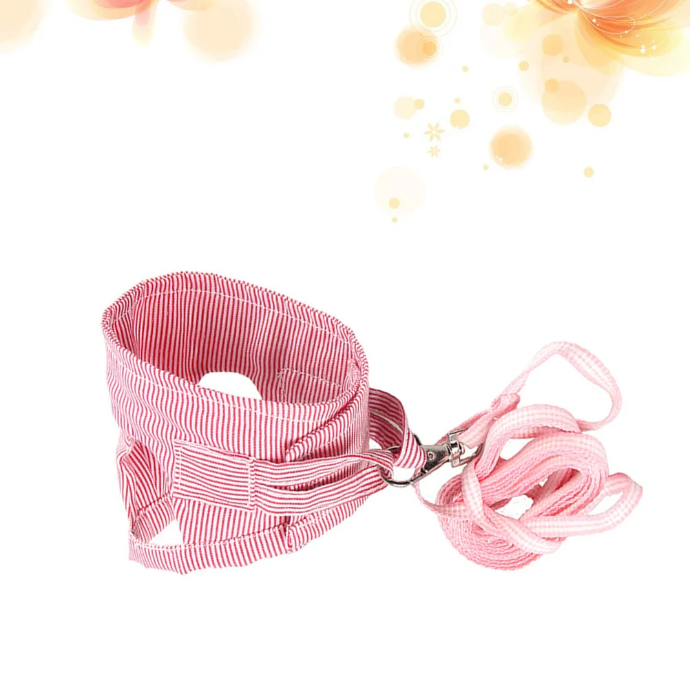 

Small Pet Harness Chest Strap Leash Clothing for Hedgehog Guinea Pig Red Size L Lightweight Breathable Durable Stripe Design