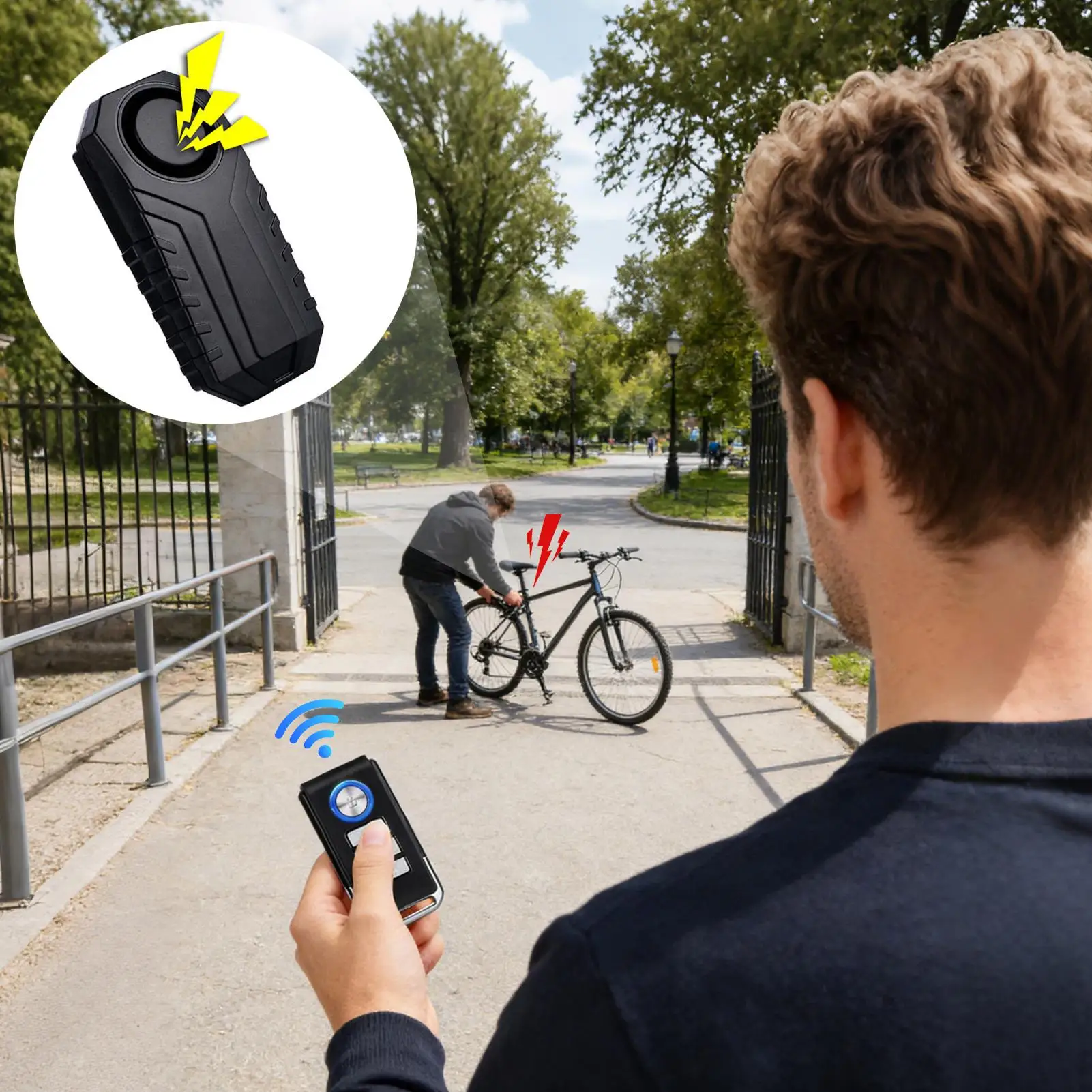 Bike Alarm 3-Level Anti-Theft Wireless Waterproof Bike Vibration Alarm Security Device for Scooter Motorbike Parking Storage