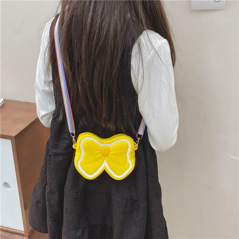 Anime Sailor Moon Bowknot Silicone Bag Kawaii Butterfly Cartoon Shoulder Bag Girl Versatile Crossbody Bag Zero Wallet Gift Kids