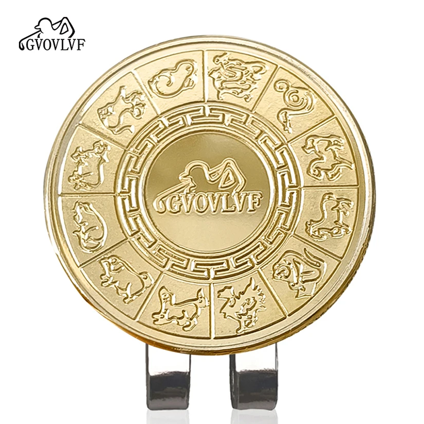 Golf Ball Marker year of the Golden Snake With Magnetic Cap Clips Gift For Golfer Boys Girl Alloy Marker Golf Accessories