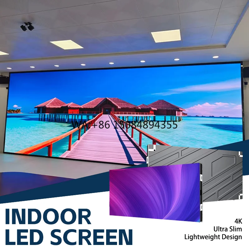 4K Full Color P1.25 P1.53 P1.86 P2 P2.5 Indoor LED Module Fine Pitch Commercial Video Wall