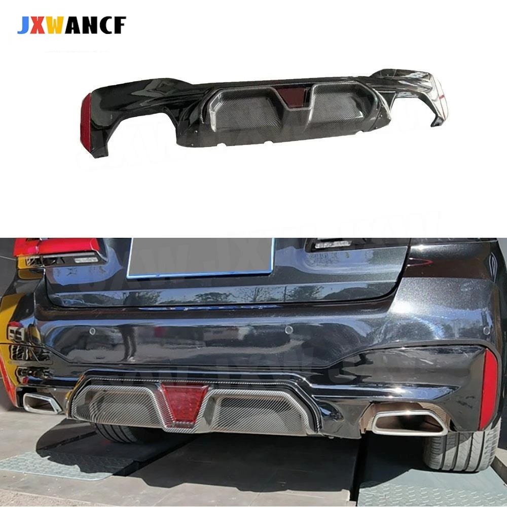 

JXWANCF ABS Carbon Look Rear Bumper Diffuser Lip For BMW 5 Series G30 G38 Sedan 2017-2023 Rear Bumper Guard Gloss Black