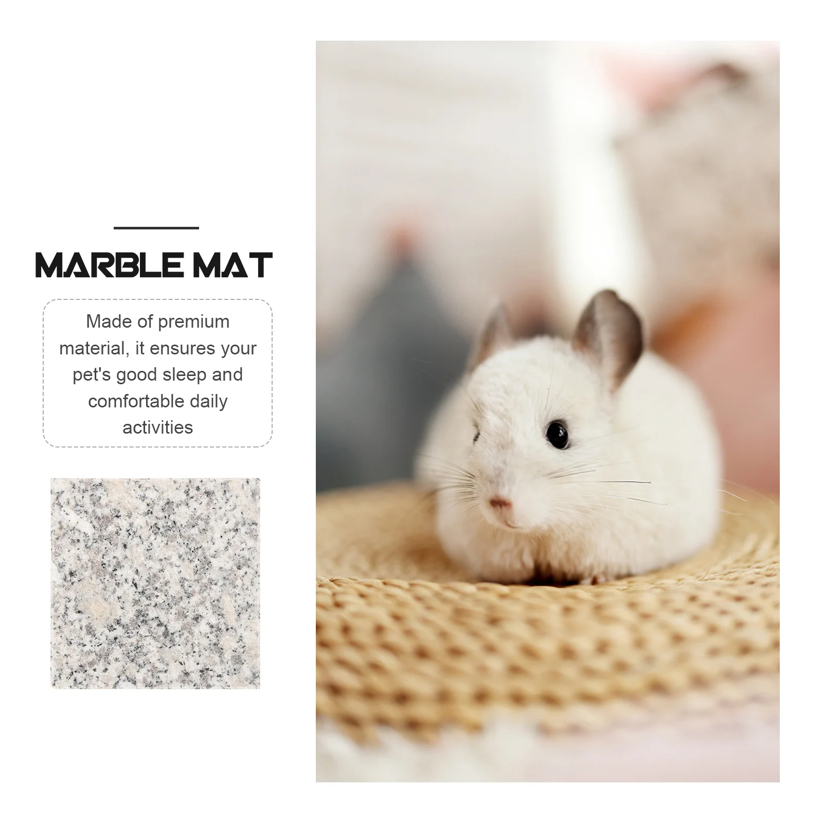 

2Pcs Pet Supply Cooling Mat Marble Board for Small Animals Easy to Clean and Portable Cooling Board Pet Bed Sleeping Bed