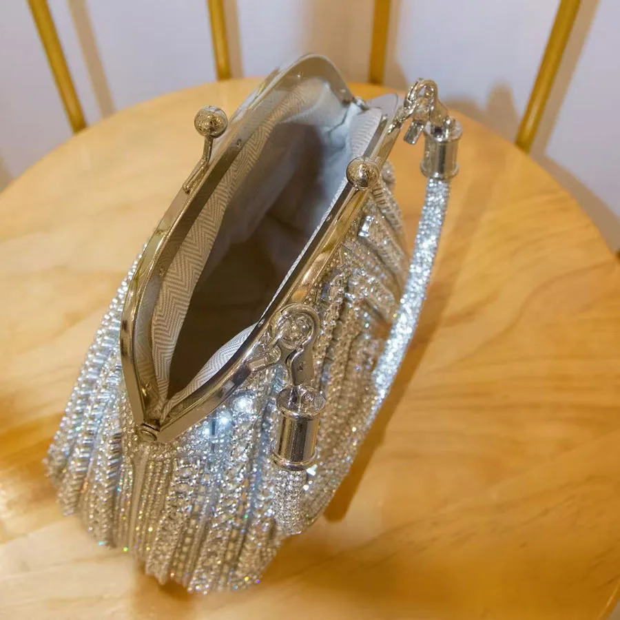 Luxury Rhinestone Evening Bags for Women Shell Handbags Candy Color Diamonds Shoulder Crossbody Bag NEW Party Wedding Clutch NEW