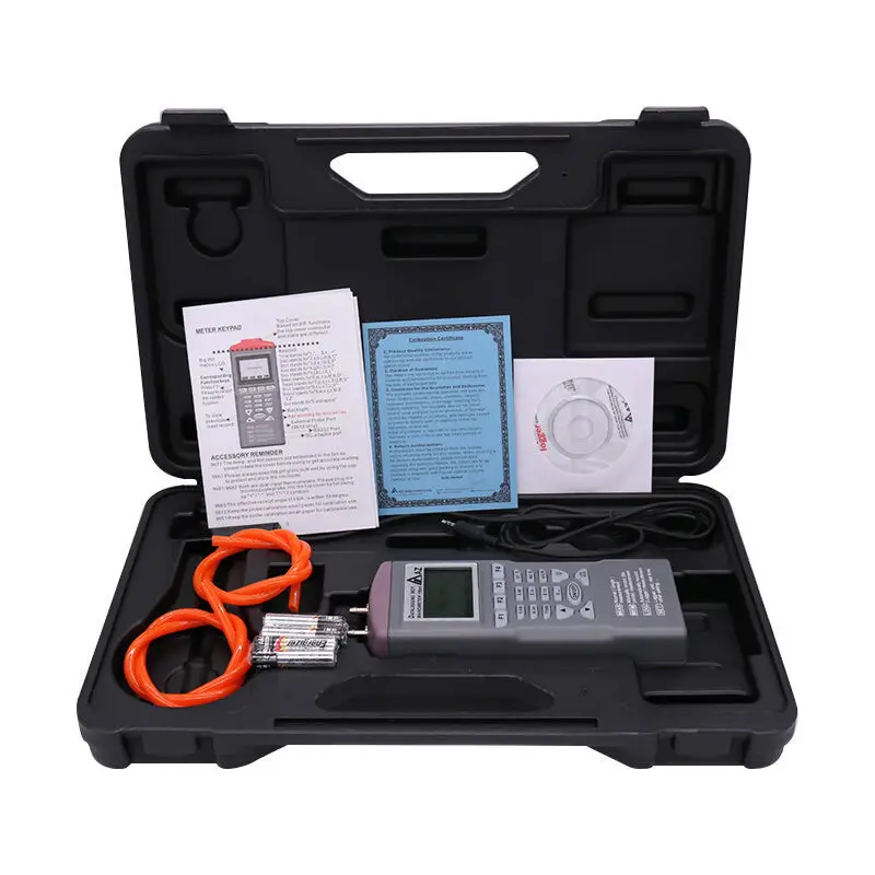 AZ9631 Digital Differential Pressure Meter Data Logger Stainless Steel Manometer Recorder for Air Differential Pressure