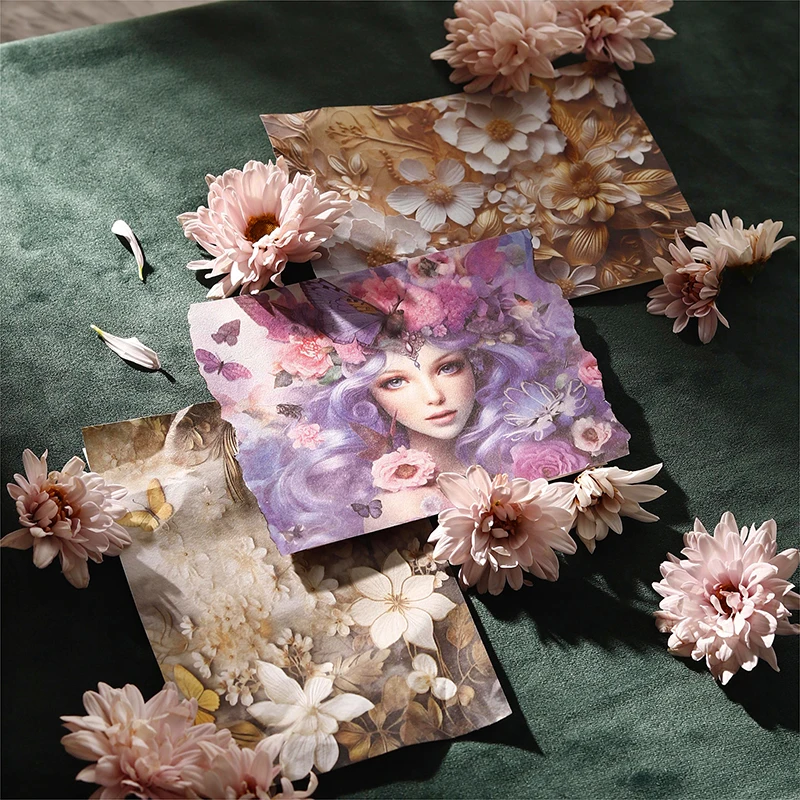 Imagem -03 - Papel Adesivo Decorativo Cute Lovely Flower Language Series Illusion Flower Retro Memo Pad Pcs por Lote