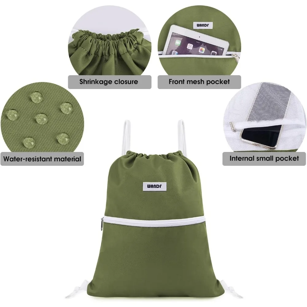 กระเป๋าเป้สะพายหลังแบบเชือกผูก กระเป๋าผ้าร่ม กระเป๋าซิป กระเป๋าไนลอนกันน้ำ สำหรับออกกำลังกาย ช้อปปิ้ง เล่นกีฬา โยคะ