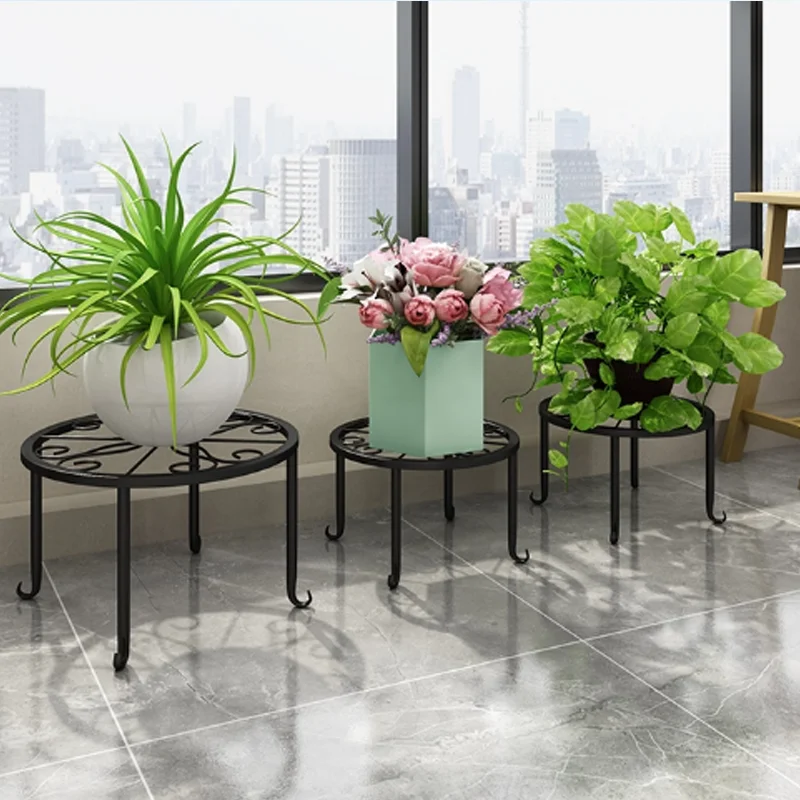 Metal potted Plant Rack Floor Standing Single-Layer Iron Pot Rack Plant Support For Living Room Balcony Indoor And Outdoor Use