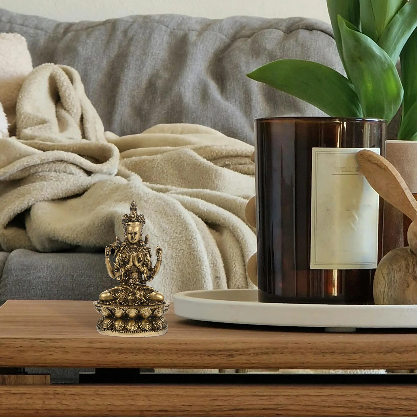 

Seated Meditation Resin Buddha Statue Bronze Effect Desktop Decor Home Zen Craft Decoration Sculpture Zen Buddha