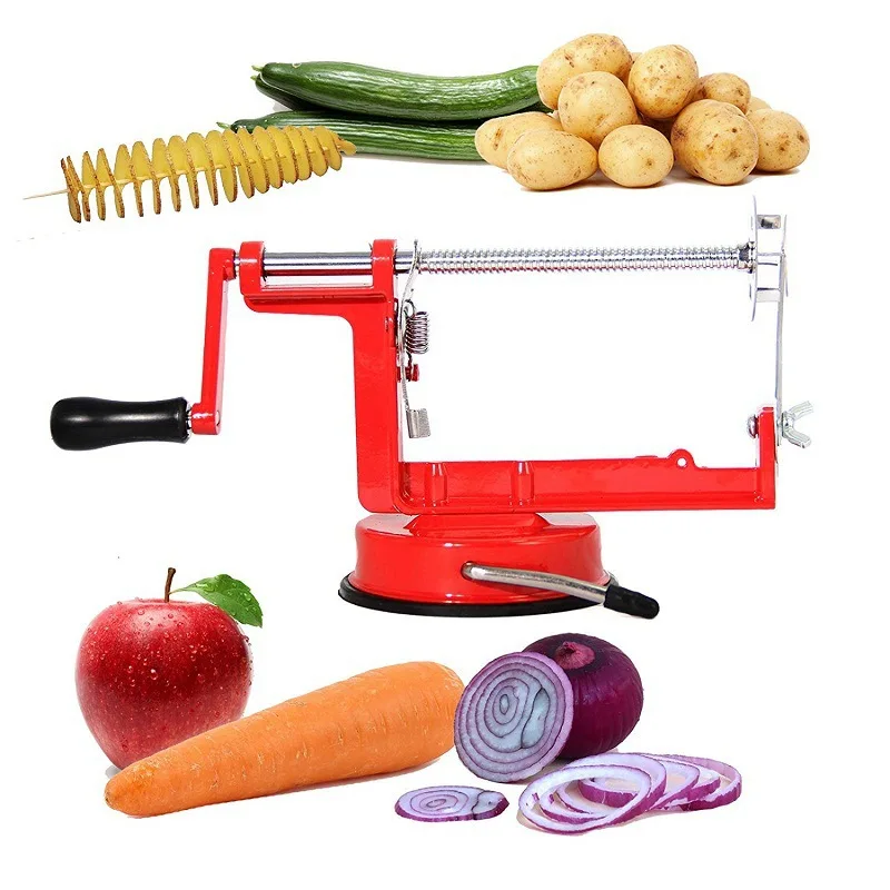 Spiral Potato Slicer Household Hand Cranked Potato Tower Machine Manual Slicer Whirlwind Potato Machine Kitchen Tools