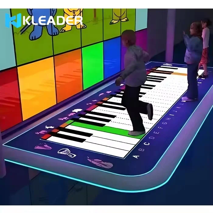 Interactive Floor Magic Piano Rgb Led Dancing Floor Projection Game Screen Light Up Stair By Blocks And Keyboard For Kids