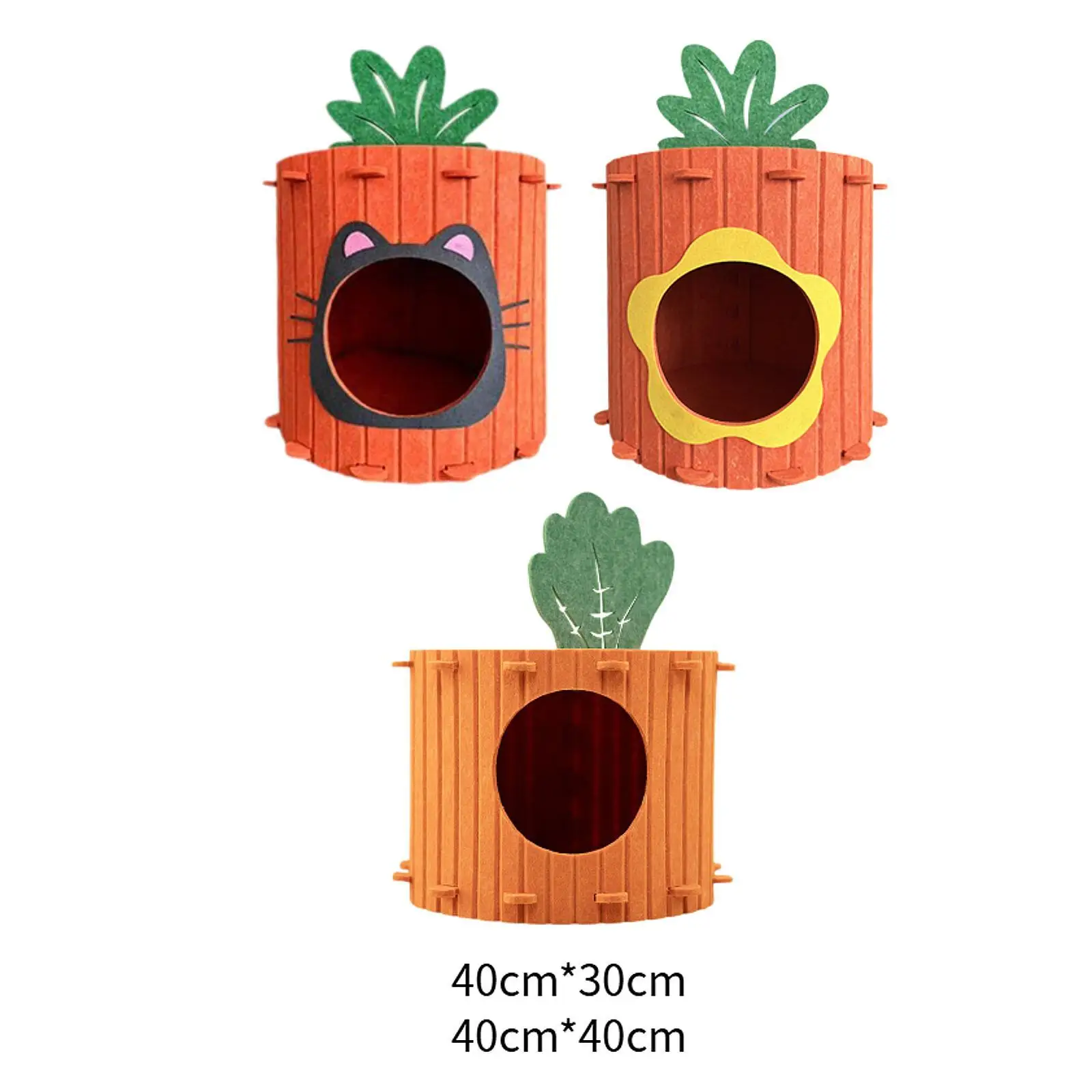 Cat House Carrot Sleeping Bed Cat Furniture for Small and Medium Cats Privacy (Easy to Assembly) Hideaway Enclosed Cat Bed