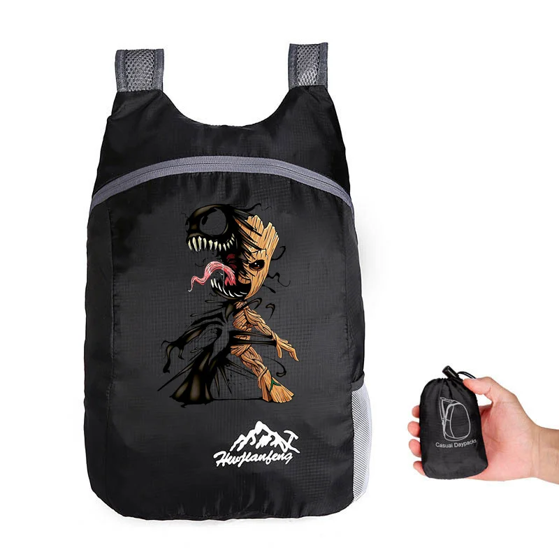 Groot-mochila de senderismo de dibujos animados para hombre y mujer, bolsa de viaje impermeable, ultraligera, plegable, para acampar, ciclismo,