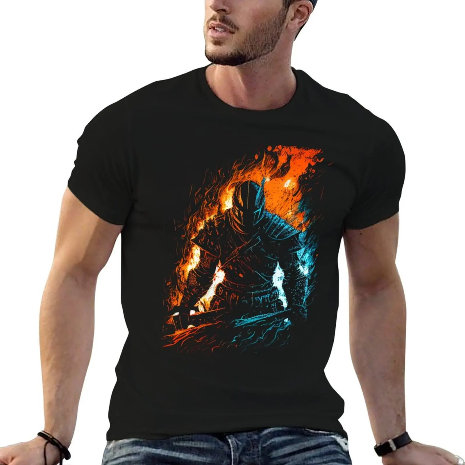 

(Melancholic shirts man for cotton And shirt t Ice t Design) 100% T-Shirt Dark Fire Souls