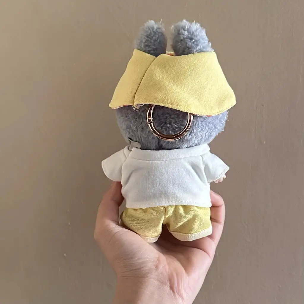 Mini Vêtements de Course en Peluche de 17cm, Accessoires pour Kpop Coréen, Exo Labubu Idol V1 V2, Ensemble T-shirt, Pantalon et Chapeau, Cadeau